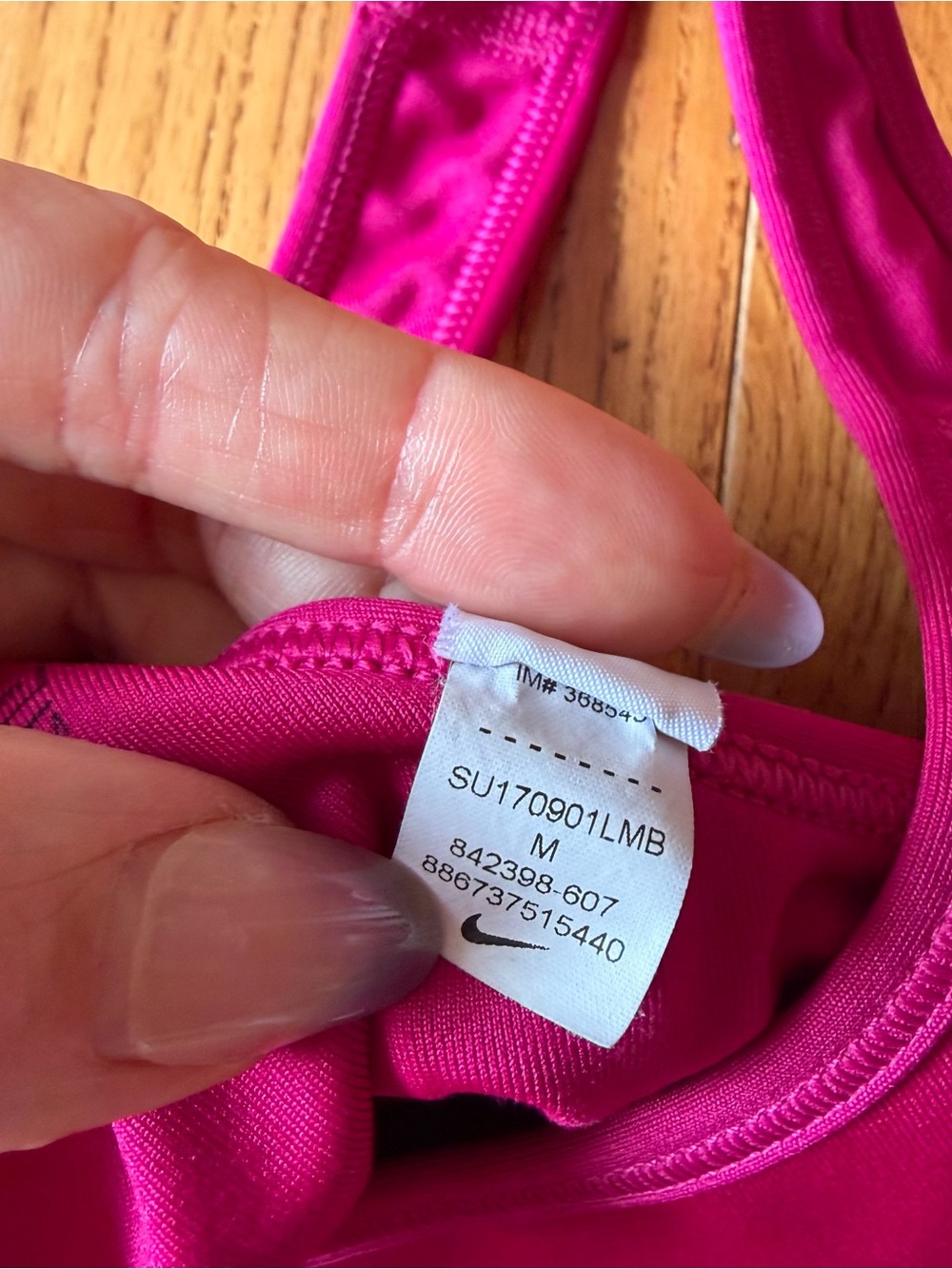 Nike Dri-FIT Pro Classic Sports Bra Magenta Pink Coral Swoosh Racerback Medium M - Picture 6 of 7